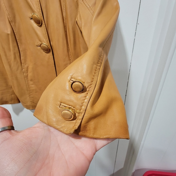 Tory Burch Limited Edition Light Brown Soft Leather Jacket Size 4 - Picture 11 of 12